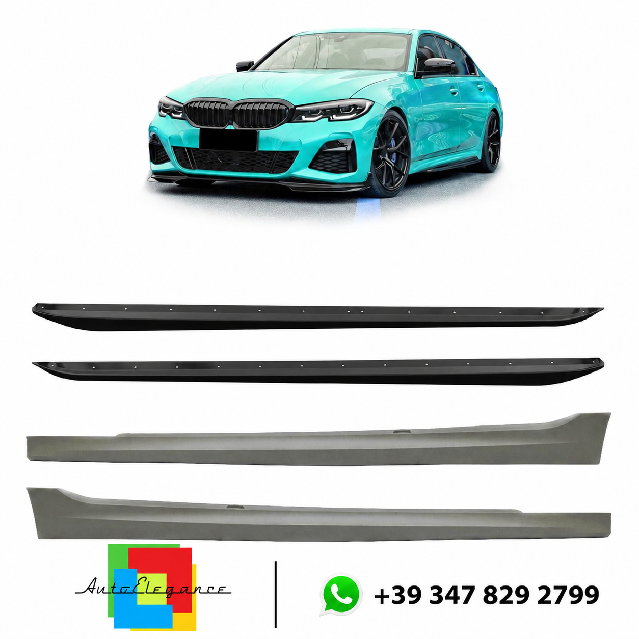 👉Minigonne Laterali Look Carbonio per BMW Serie 3 G20/G21 2018👈