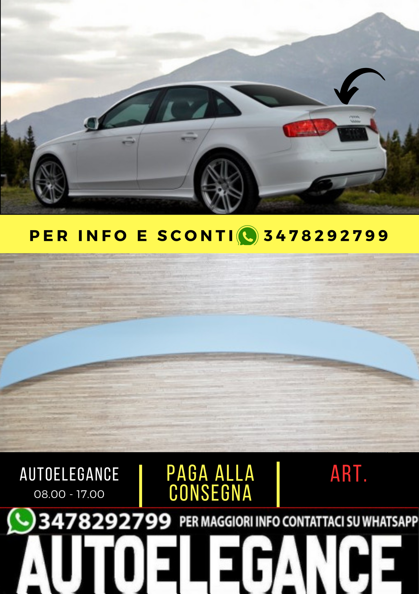 💕BOOT SPOILER SUITABLE FOR AUDI A4 B8 SEDAN 2008-2012💕