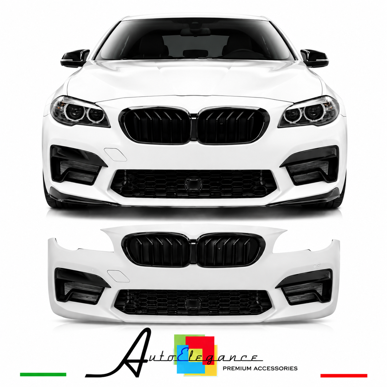 PARAURTI ANTERIORE BMW F10 F11 LOOK M5 G30 + GRIGLIE