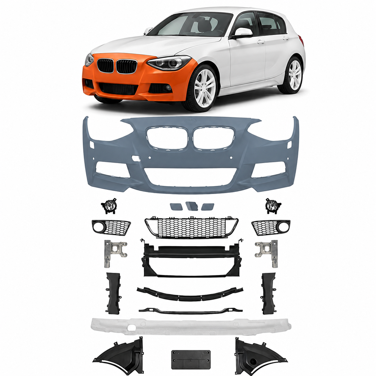 π Spoiler paraurti anteriore adatto per BMW Serie 1 F20 F21 Hatchback 11-15π