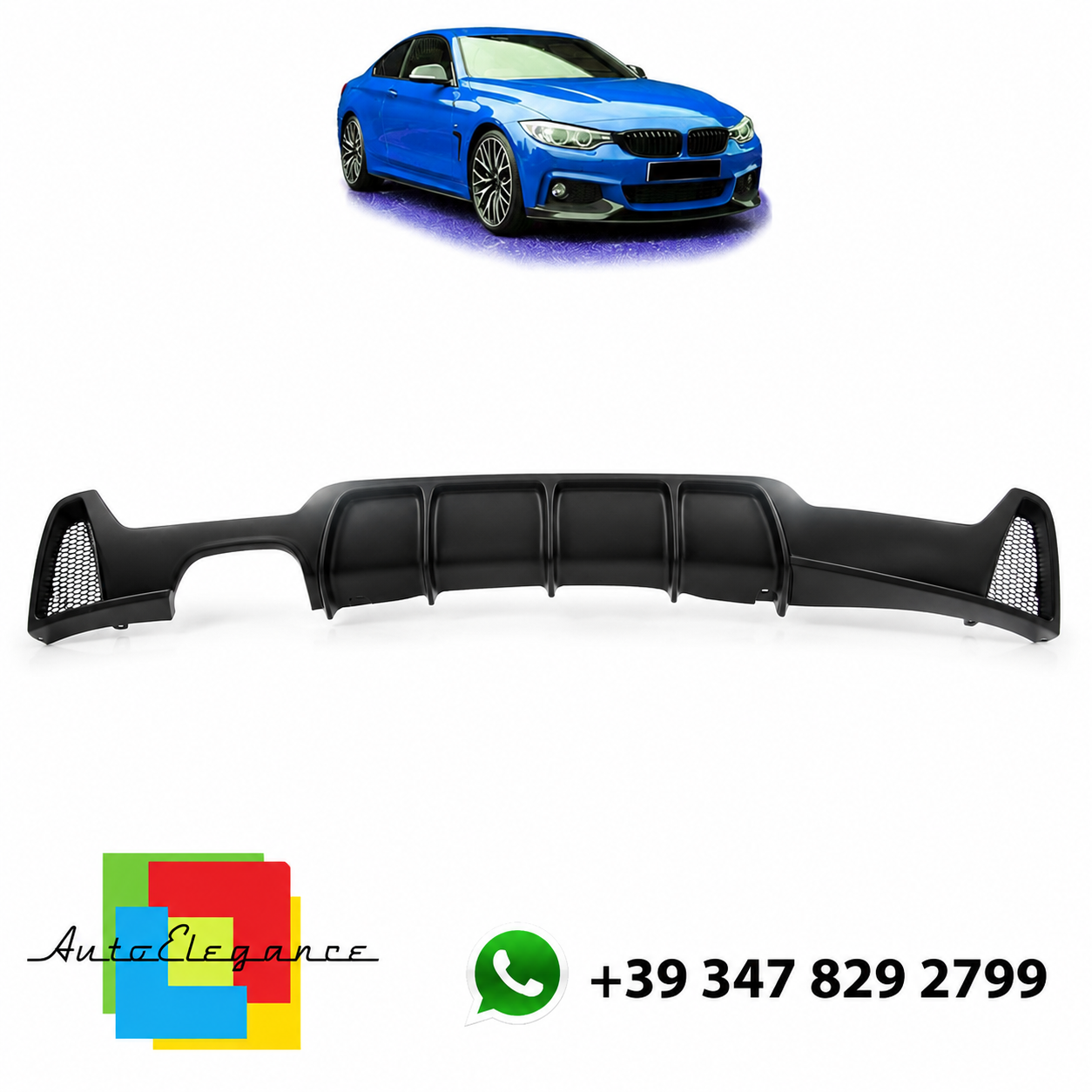 👉Diffusore posteriore nero opaco adatto per BMW Serie 4 F32 F33 F36 2013-2021👈