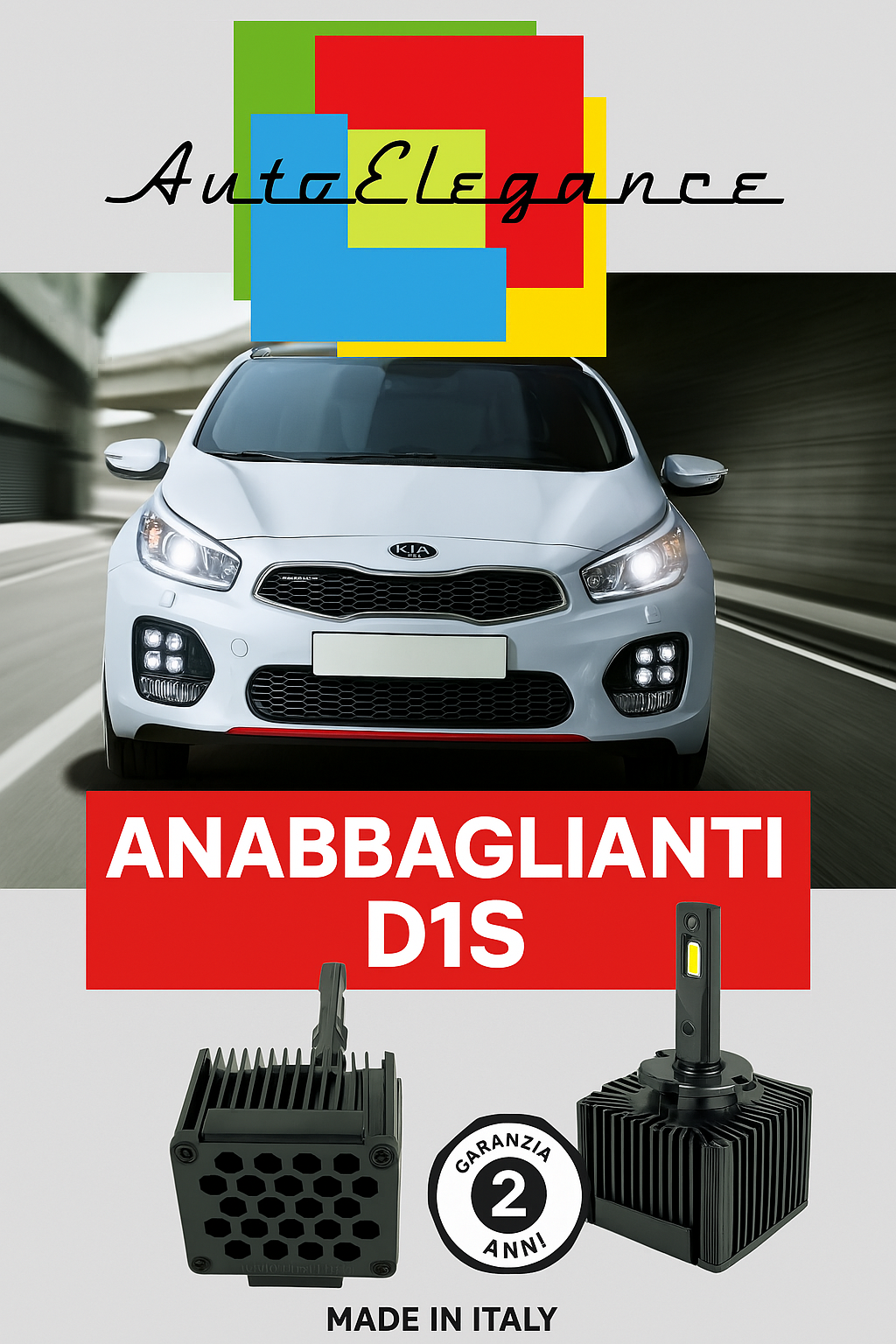 ❤️ KIT LED D1S 6000K BIANCO GHIACCIO ANABBAGLIANTI PER KIA CEED JD❤️