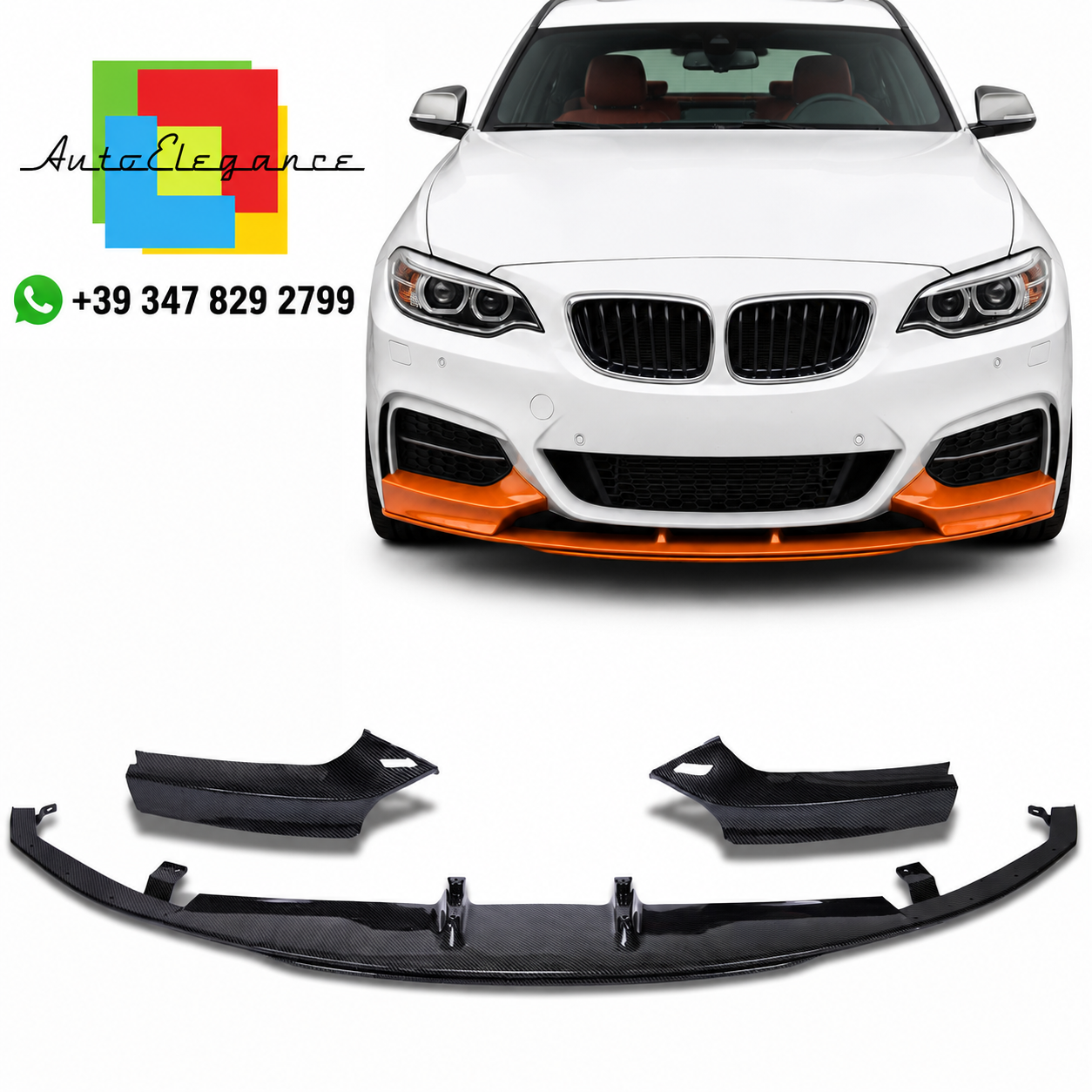 👉SPOILER ANTERIORE LOOK CARBONIO, adatto per BMW Serie 2 F22 F23 2012-2018👈