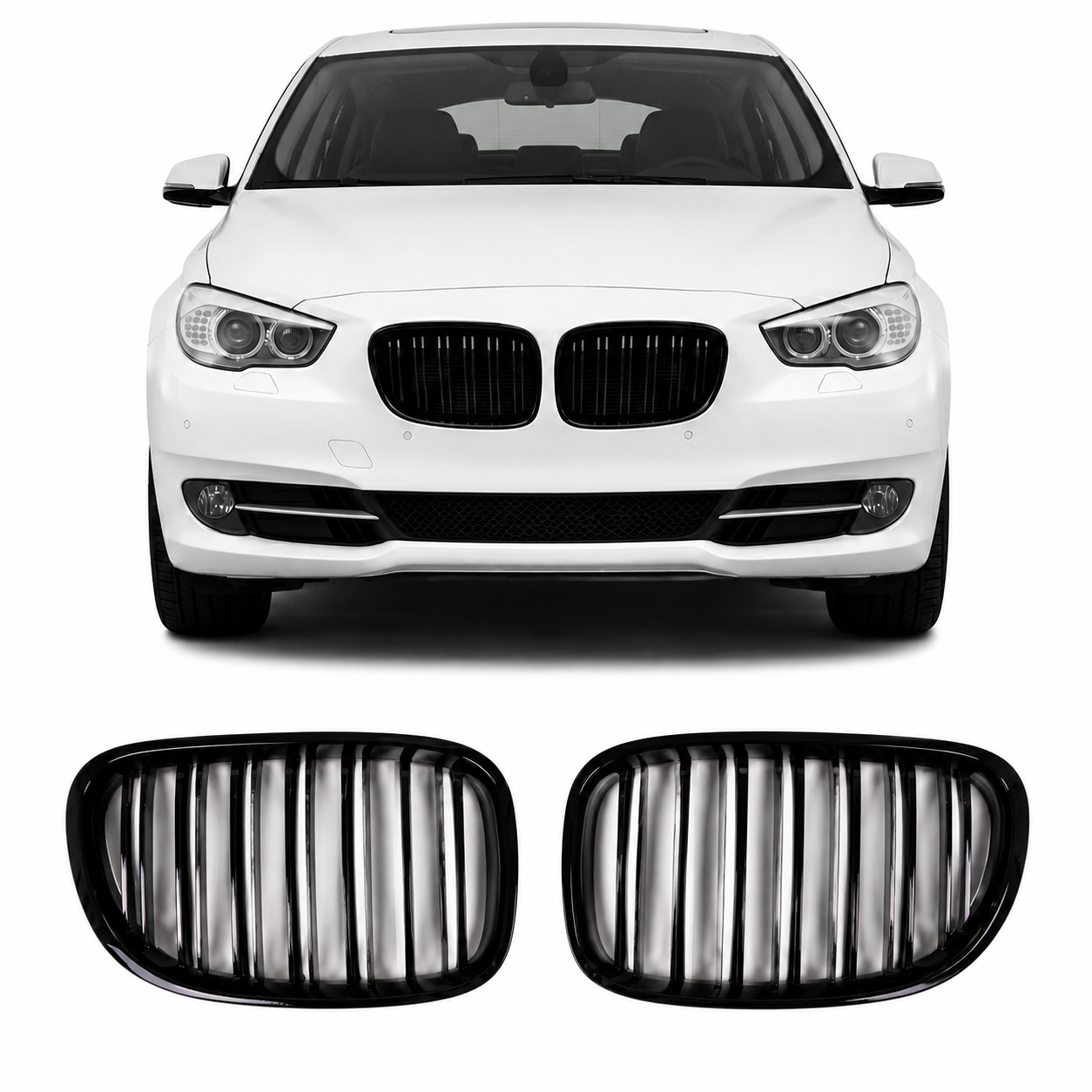👉Griglia frontale singola lucida nera adatta per BMW Serie 5 GT F07 2013-2017👈