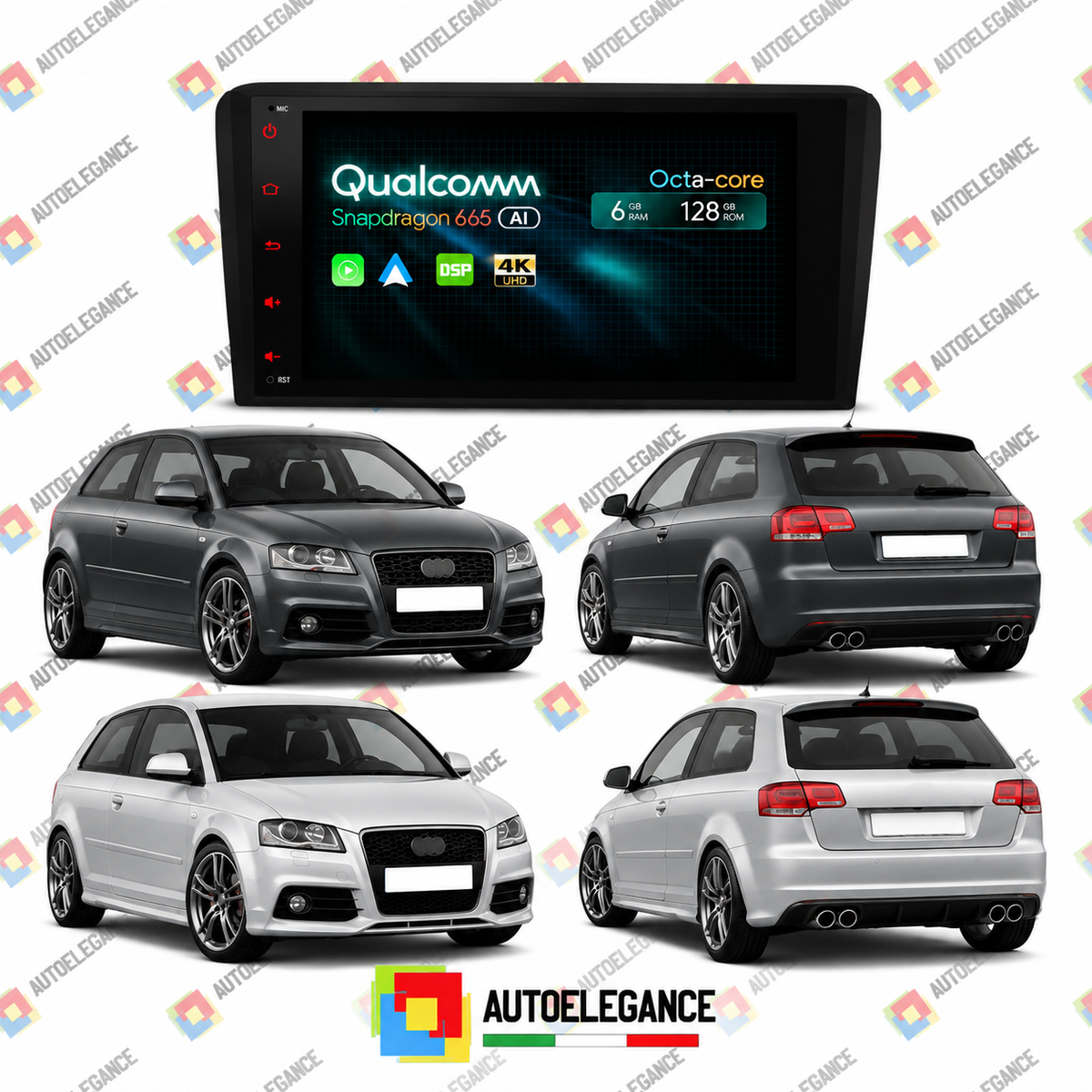 RADIO GPS ANDROID 12 6GB ADATTO PER AUDI A3 S3 RS3 03-12