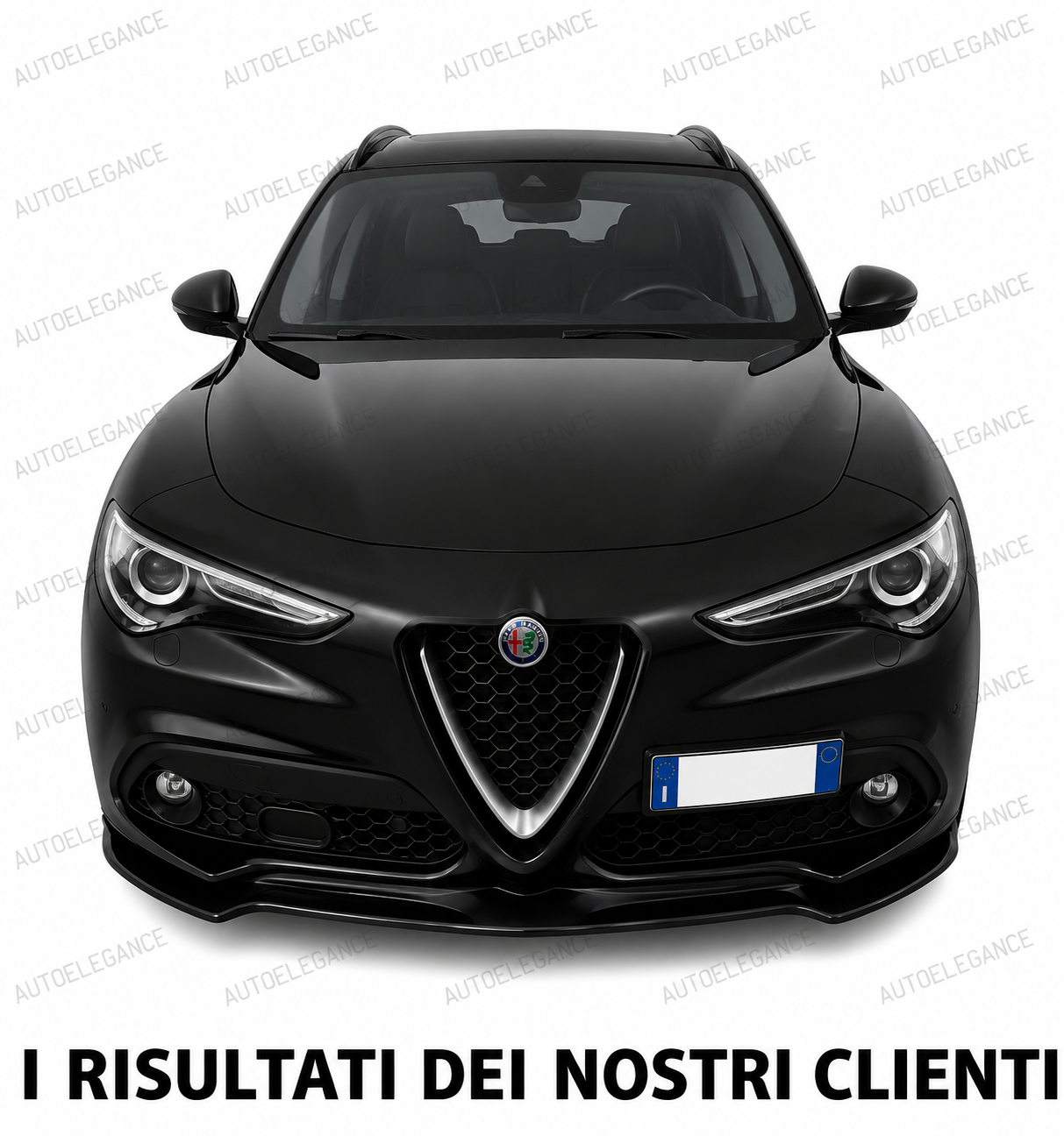 💫ART.0233 SPLITTER ANTERIORE NERO LUCIDO ABS PER ALFA ROMEO STELVIO💫