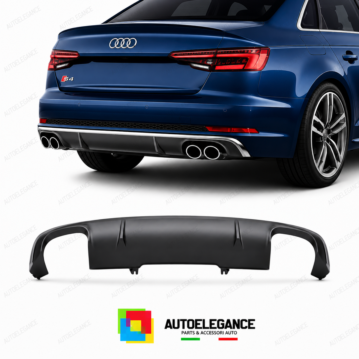DIFUSORE AUDI A4 B8 12-15 LOOK ABT + TERMINALI DI SCARICO