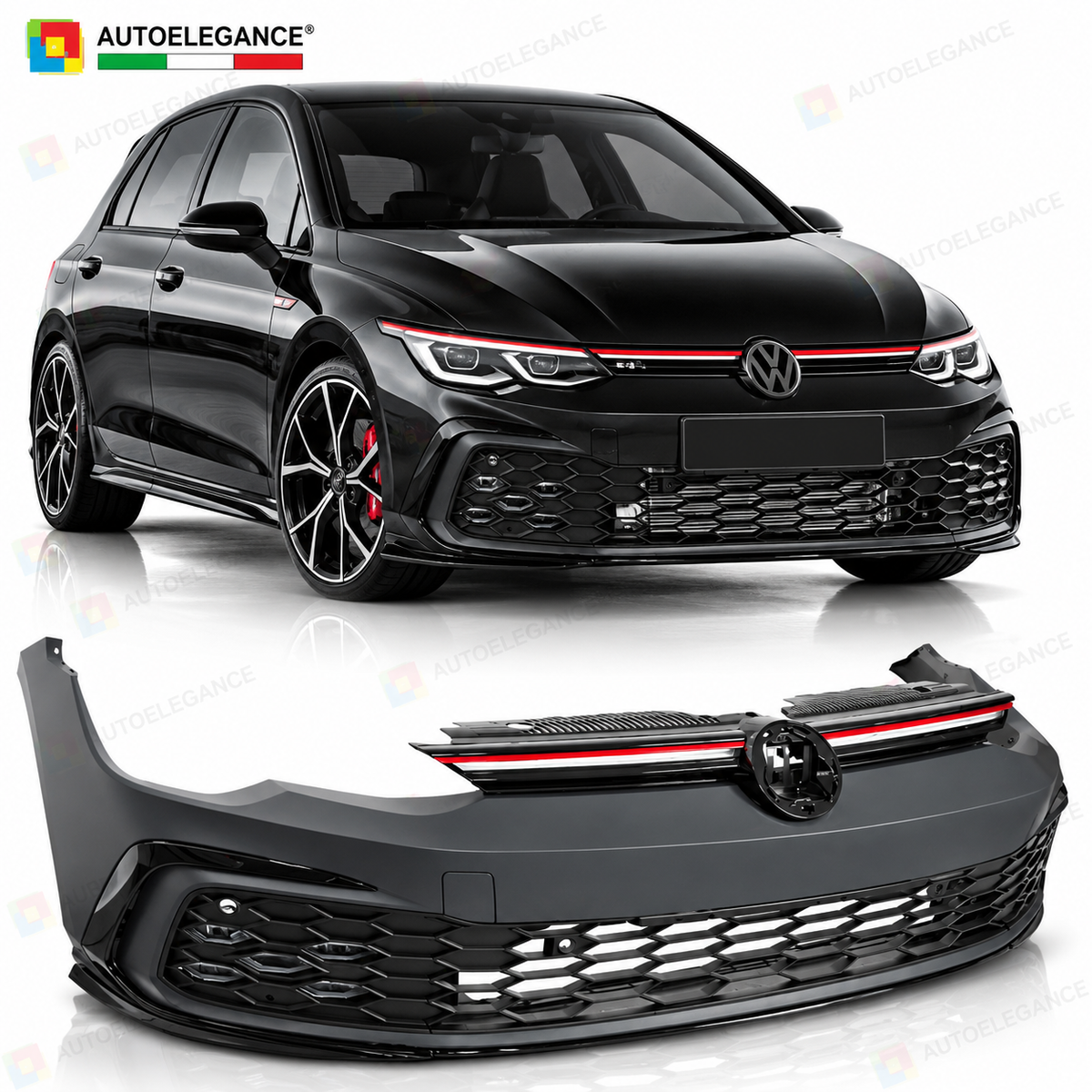 PARAURTI ANTERIORE SPORTIVO compatibile con VW GOLF 8 19- LOOK GTI