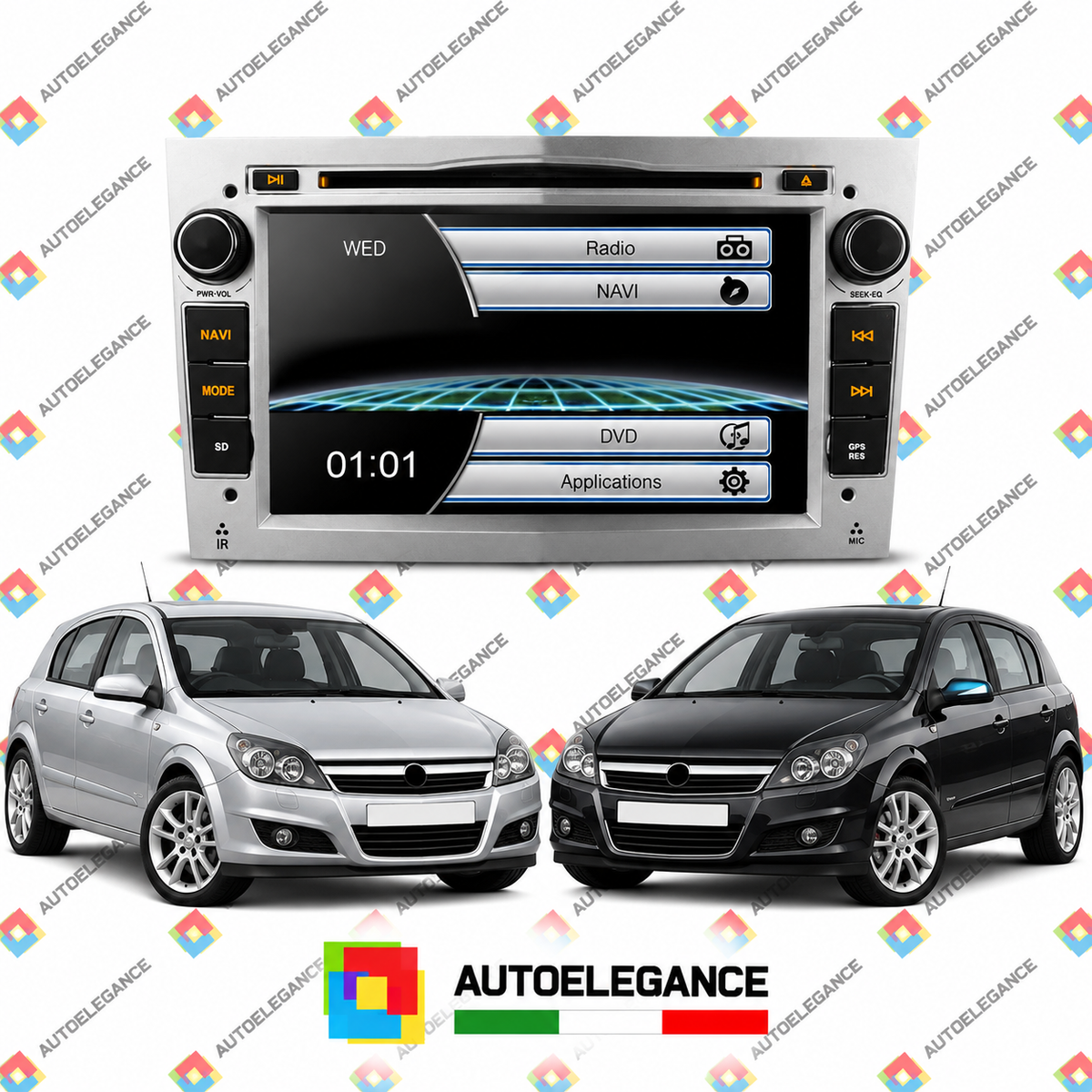 NAVIGATORE RADIO 7" ADATTO PER OPEL COLORE GRIGIO CHIARO USB GPS TOUCH HD