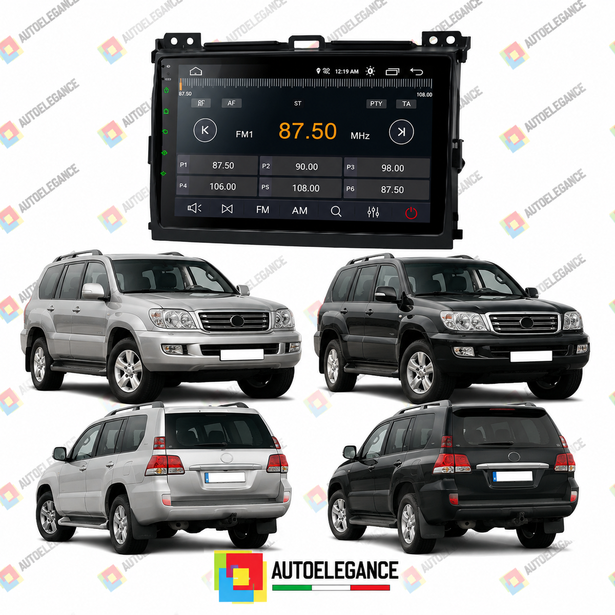 RADIO GPS ANDROID 12 ADATTO PER TOYOTA LAND CRUISER 02-09