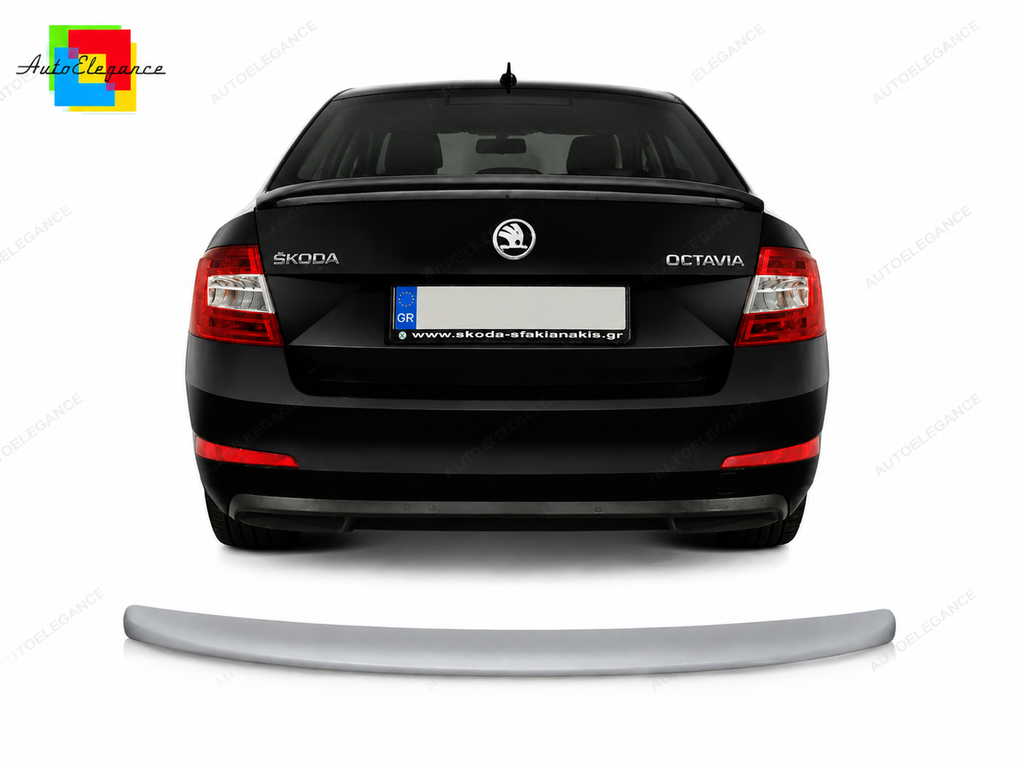 👉SPOILER POSTERIORE RS STYLE SKODA OCTAVIA MK3 13-19 ALETTA BAULE GREZZA PU👈