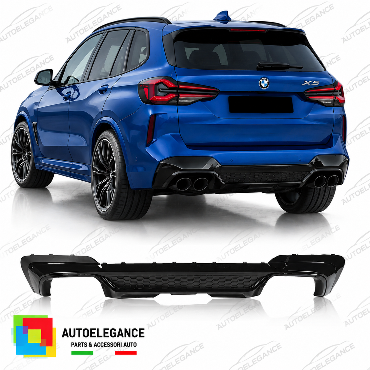 DIFFUSORE ADATTO PER BMW X4 G02 18-20 NERO LUCIDO
