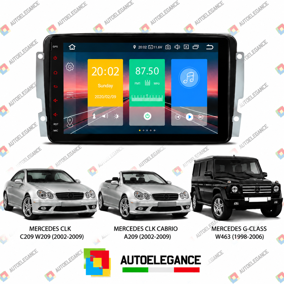 RADIO GPS ANDROID 12 ADATTO PER MERCEDES CLK C209 W209 G W463