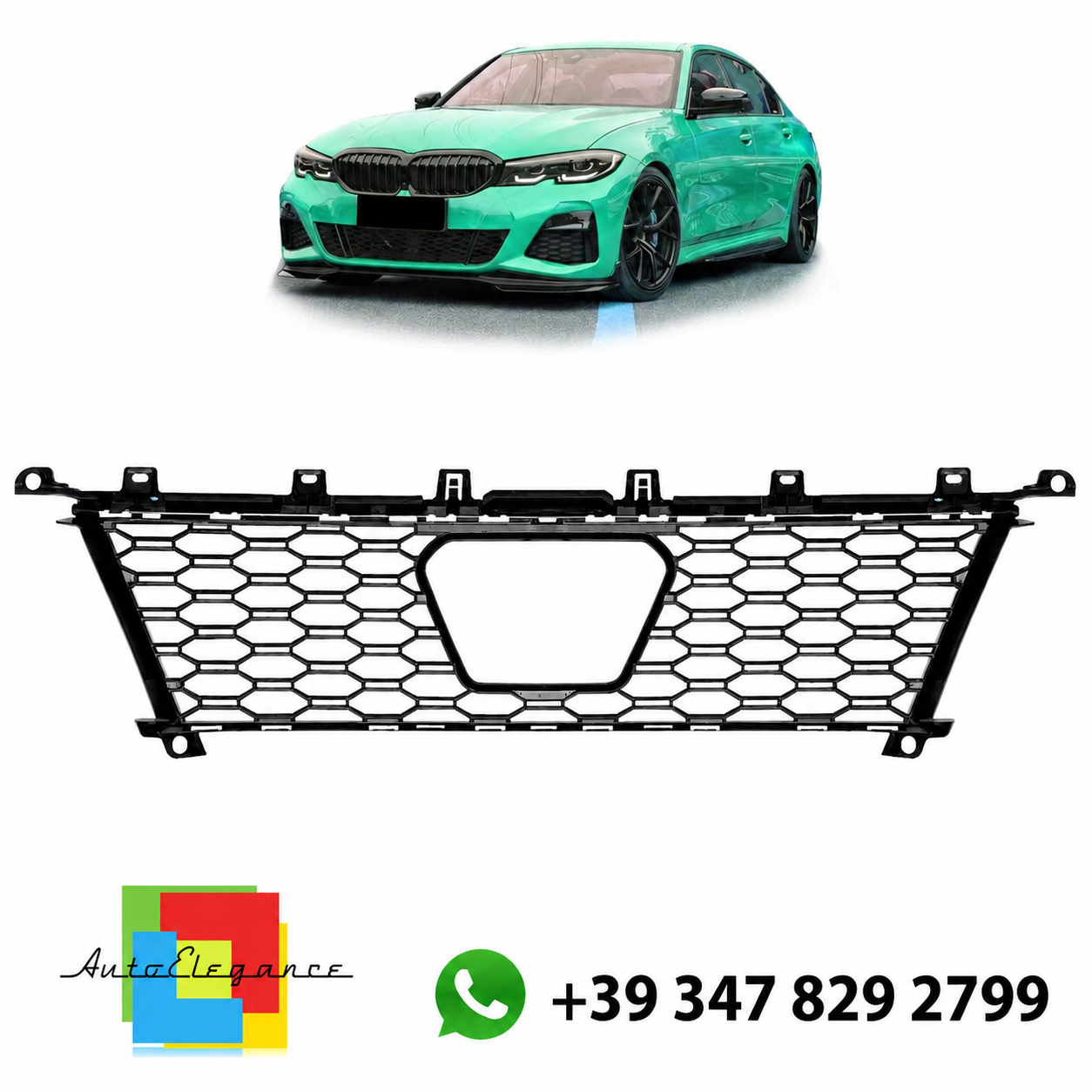 👉Griglia centrale a rete paraurti anteriore per BMW Serie 3 G20 G21 19-22👈