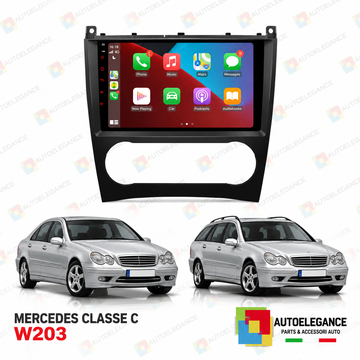 RADIO GPS ANDROID 13 ADATTO PER MERCEDES CLASSE C W203 CLK W209 G W463 04-08