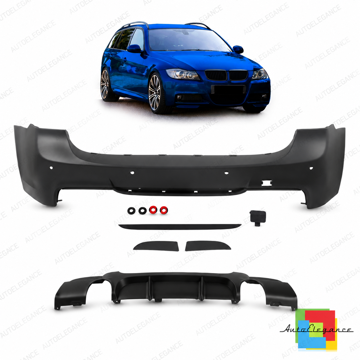 👉Paraurti Posteriore M-Tech con Diffusore per BMW Serie 3 E91 Touring 05-11👈