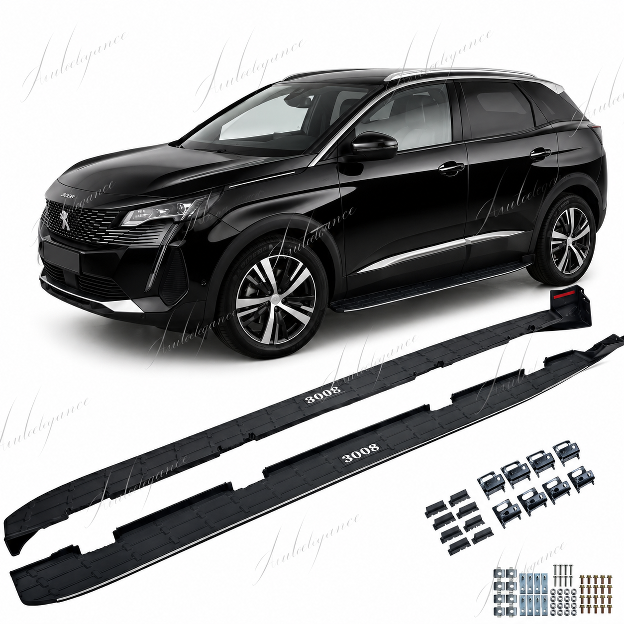 🔥ART.9721 PEDANE LATERALI STILE OE NERO ADATTO PER PEUGEOT 3008 2016-2023🔥