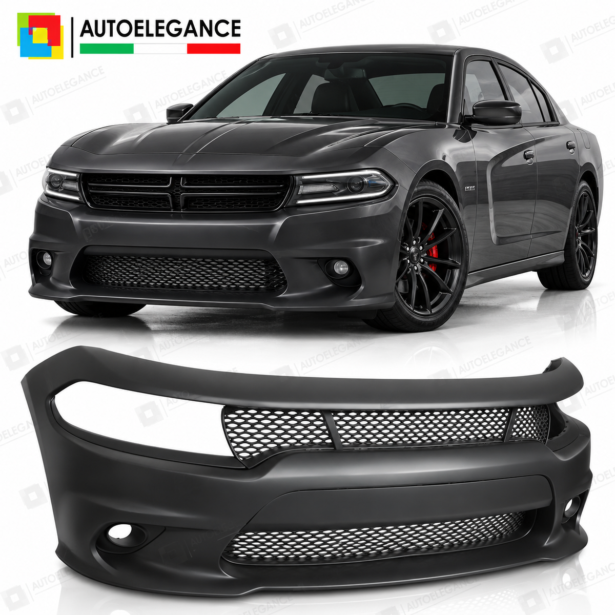 PARAURTI ANTERIORE SPORT CON FORO FENDINEBBIA adatto per DODGE CHARGER 14-18