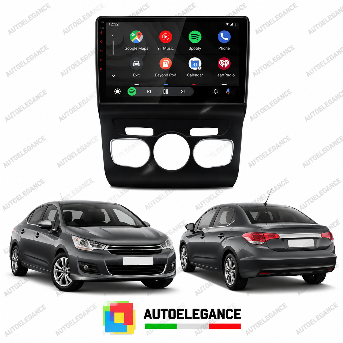 RADIO GPS ANDROID 12 ADATTO PER CITROEN C4 SEDAN 10-18 TACTIL