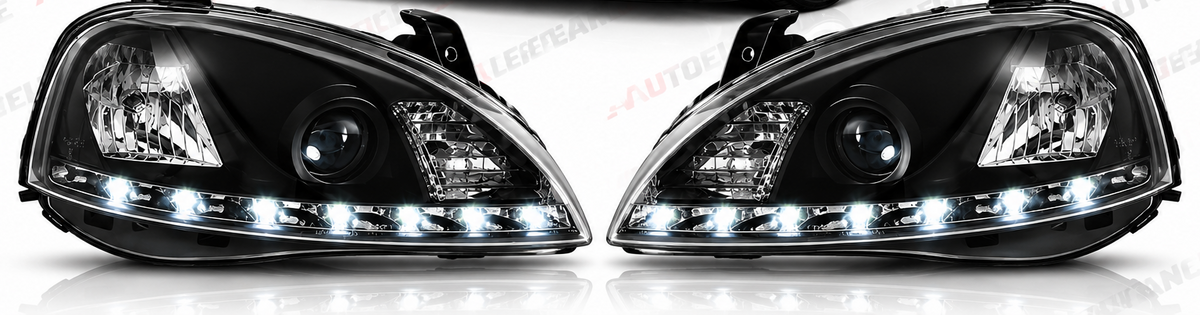 ART.11043 FARI ANTERIORI ADATTO PER OPEL CORSA C 11.00-09.06 LED NERO