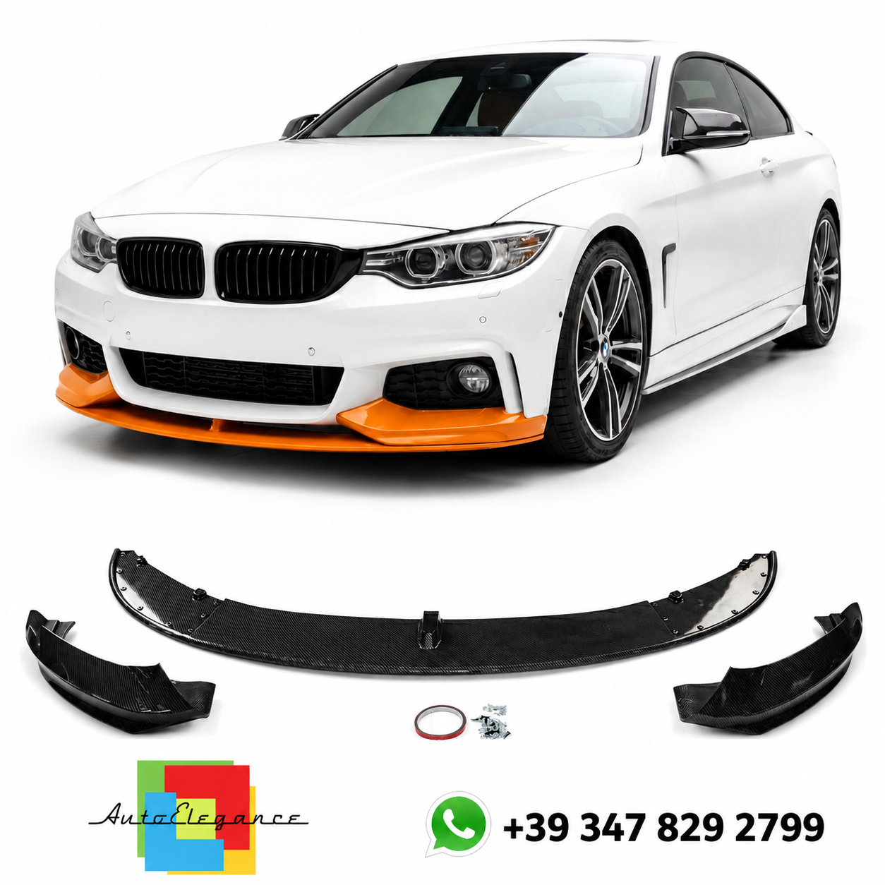 👉Spoiler anteriore in stile carbonio adatto per BMWSerie4 (F32/F33/F36) 13-21👈