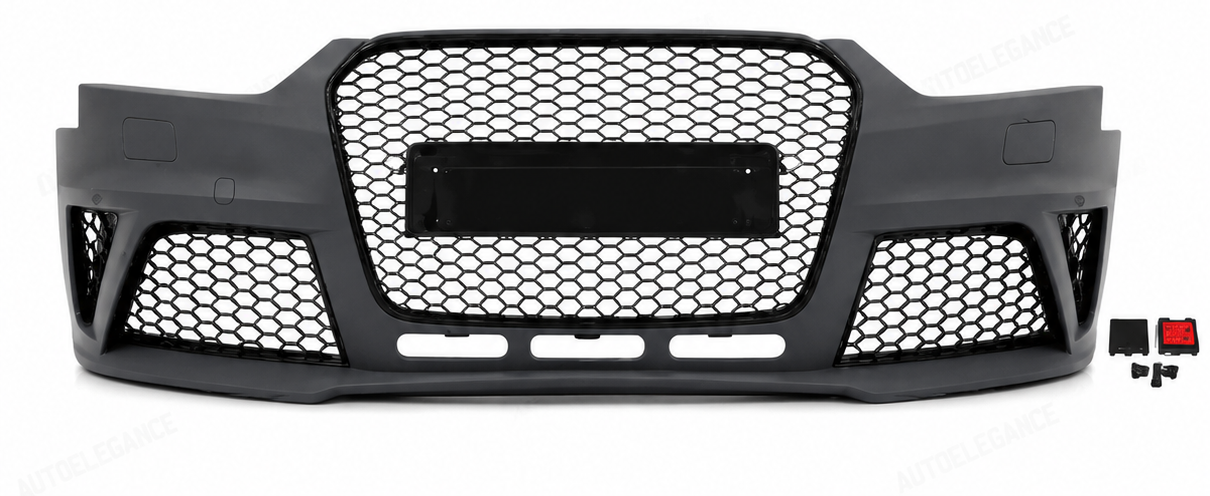 💕PARAURTI ANTERIORE AUDI A4 B8 11-15 LOOK RS GRIGLIA NERA PDC SRA💕