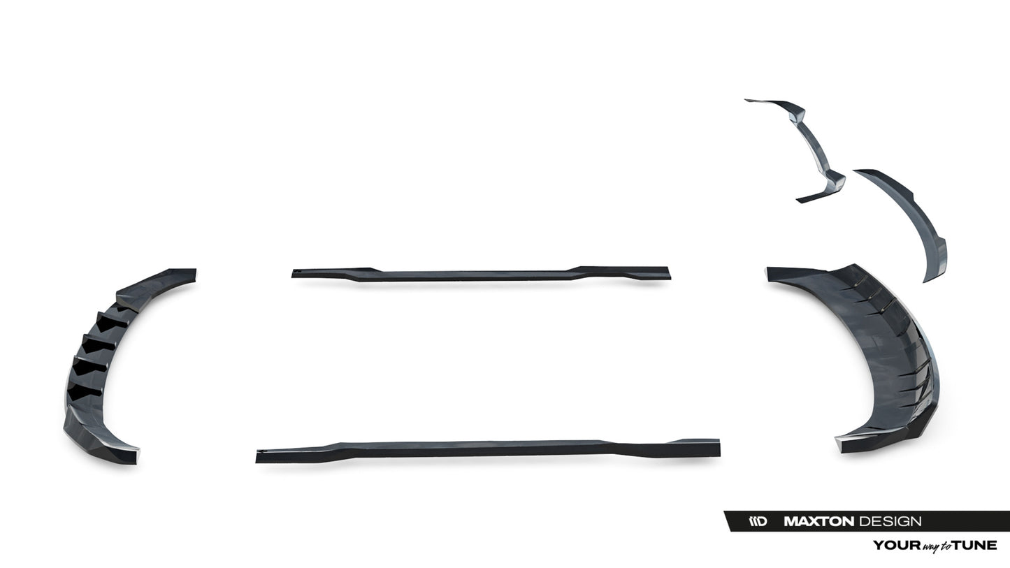 SPLITTER SUITABLE FOR VW GOLF 8 GTI GTD RLINE LOOK GLOSSY BLACK SPORTY DESIGN