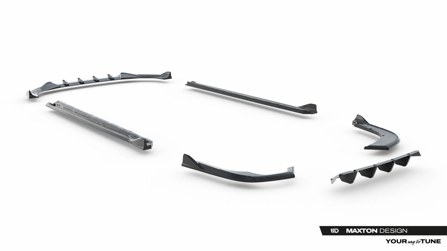 SPLITTER SUITABLE FOR VW GOLF 8 GTI GTD RLINE LOOK GLOSSY BLACK SPORTY DESIGN