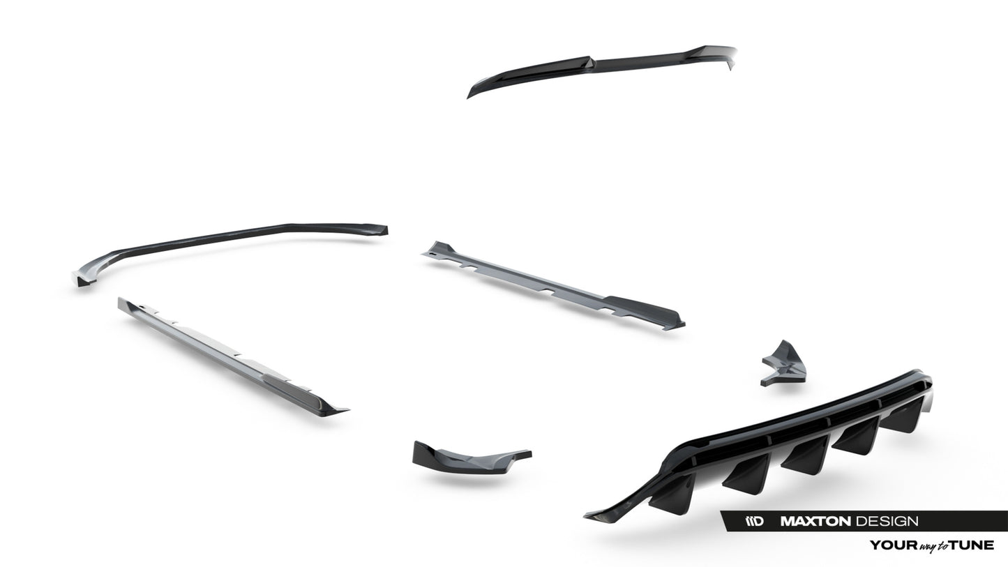 SPLITTER SUITABLE FOR VW GOLF 8 GTI GTD RLINE LOOK GLOSSY BLACK SPORTY DESIGN