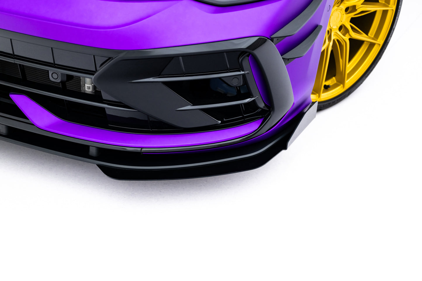 💫ART.9010 Street Pro Splitter Anteriore + Flaps VW Golf R HB Mk8 Facelift💫