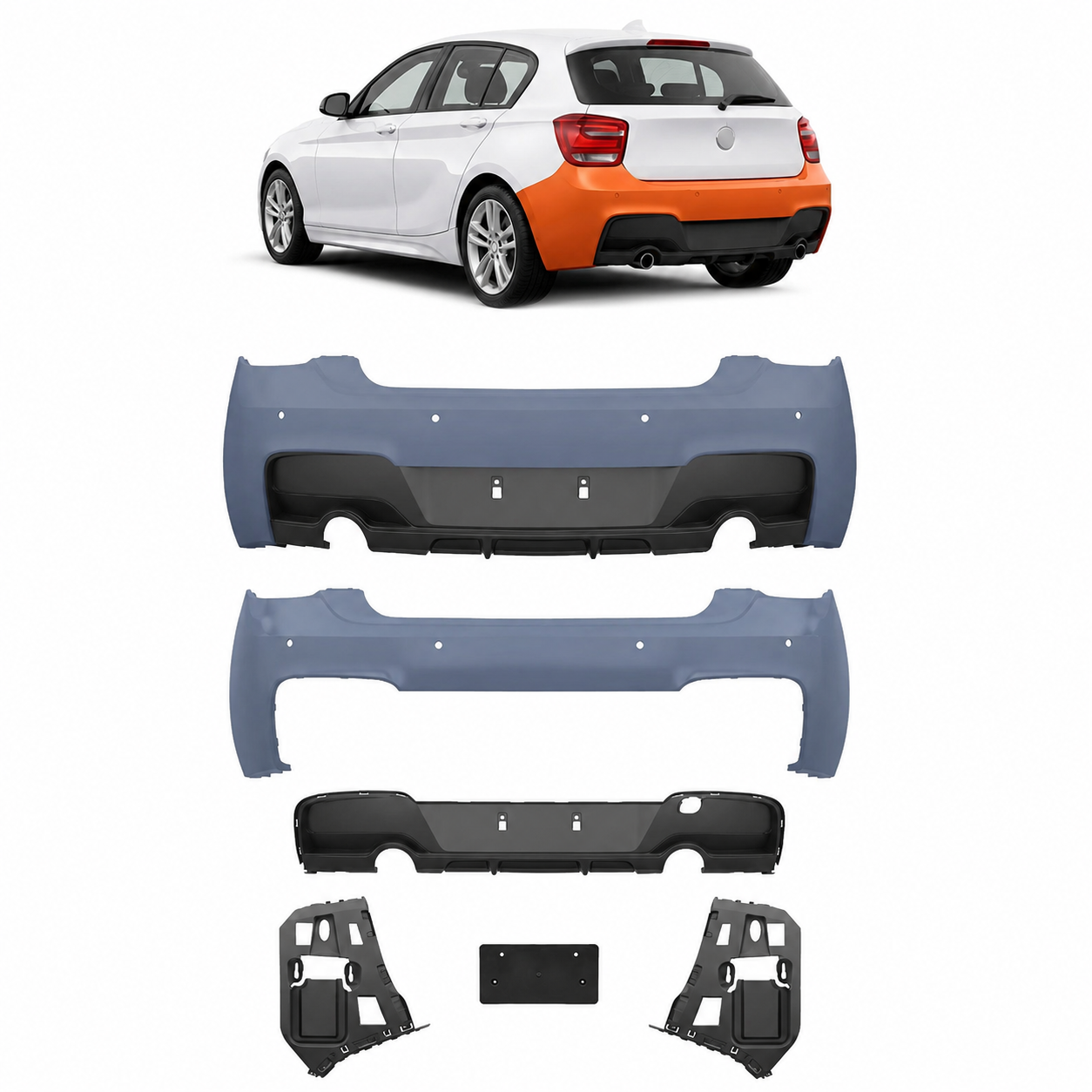 👉Diffusore paraurti posteriore PDC adatto per BMW Serie 1 F20 F21 2011-2015👈