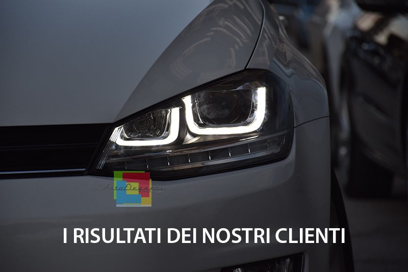 Fari 3D LED DRL adatti per VW Golf 7 VII (2012-2017) Silver R-Line LED Flowing D