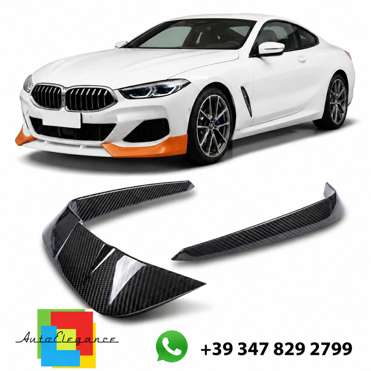SPLITTER SUITABLE FOR VW GOLF 8 GTI GTD RLINE LOOK GLOSSY BLACK SPORTY DESIGN
