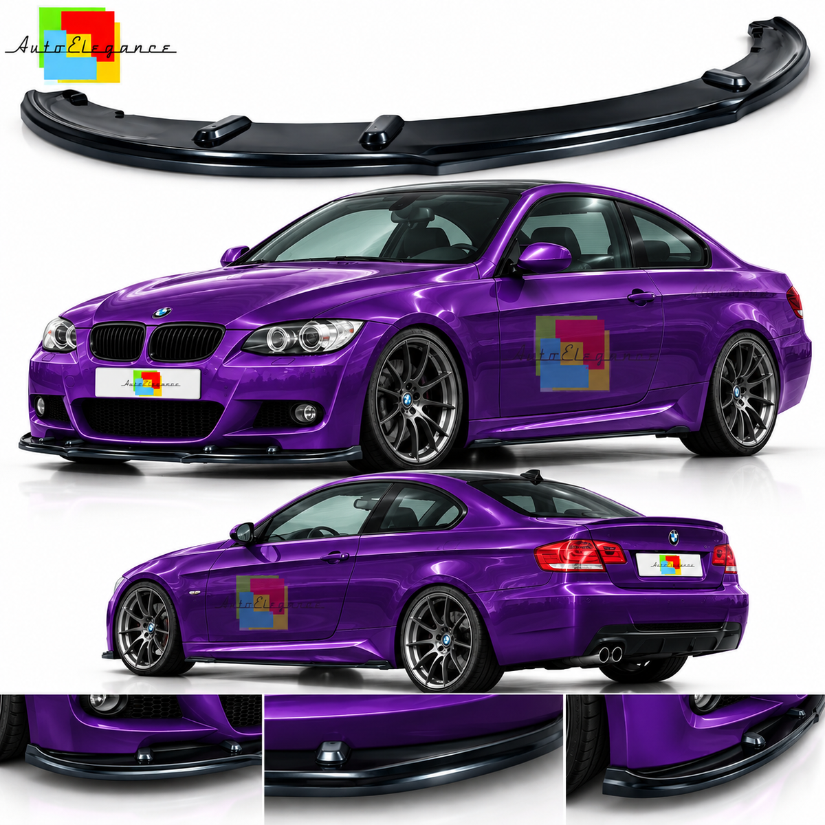 Spoiler/Splitter anteriore in plastica ABS ADATTO PER BMW E92 2006-2010 Pre LCI
