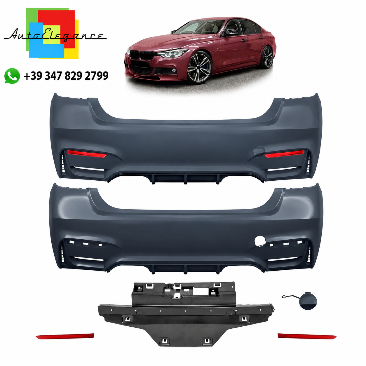 👉Spoiler anteriore nero lucido adatto per BMW Serie 3 F30 F31 2012-2018👈