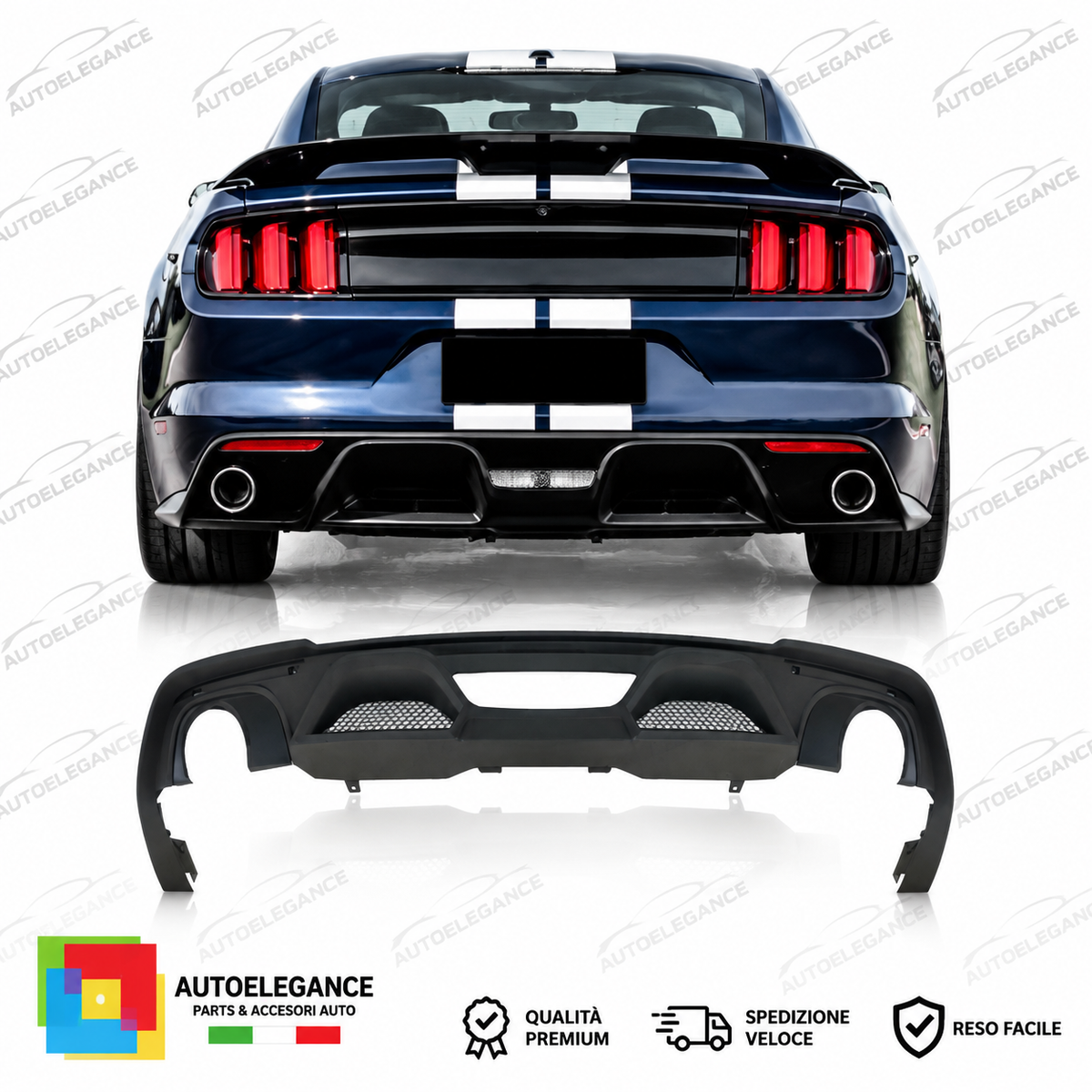 DIFFUSORE ADATTO PER FORD MUSTANG 18-23 LOOK GT350