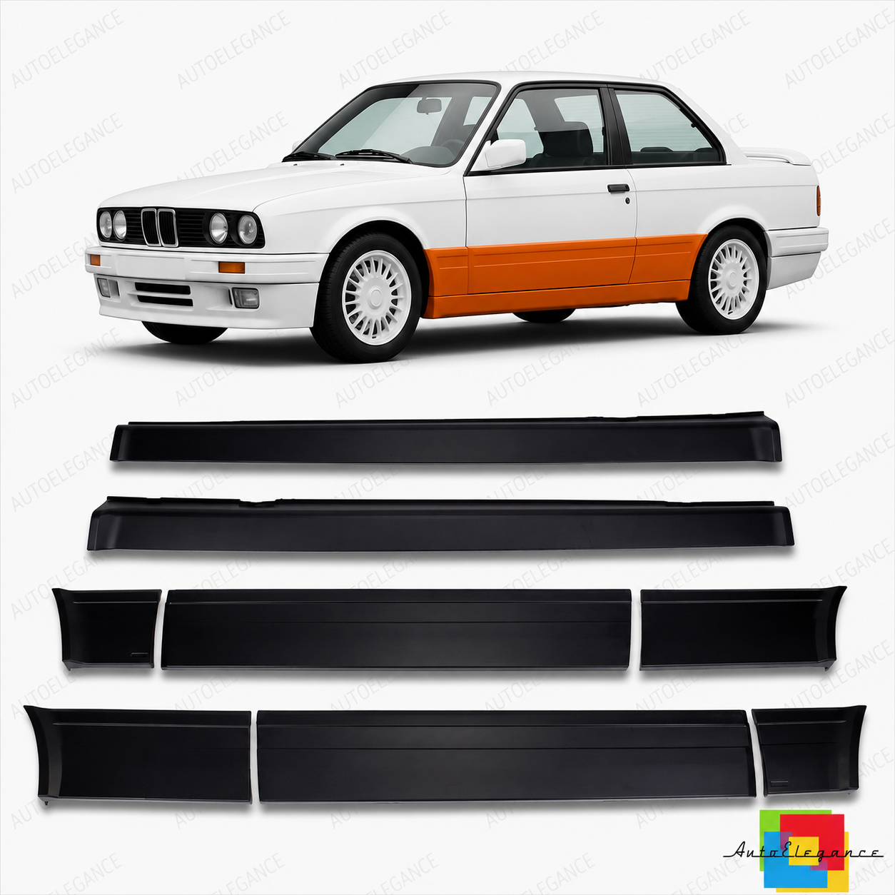 SPLITTER SUITABLE FOR VW GOLF 8 GTI GTD RLINE LOOK GLOSSY BLACK SPORTY DESIGN