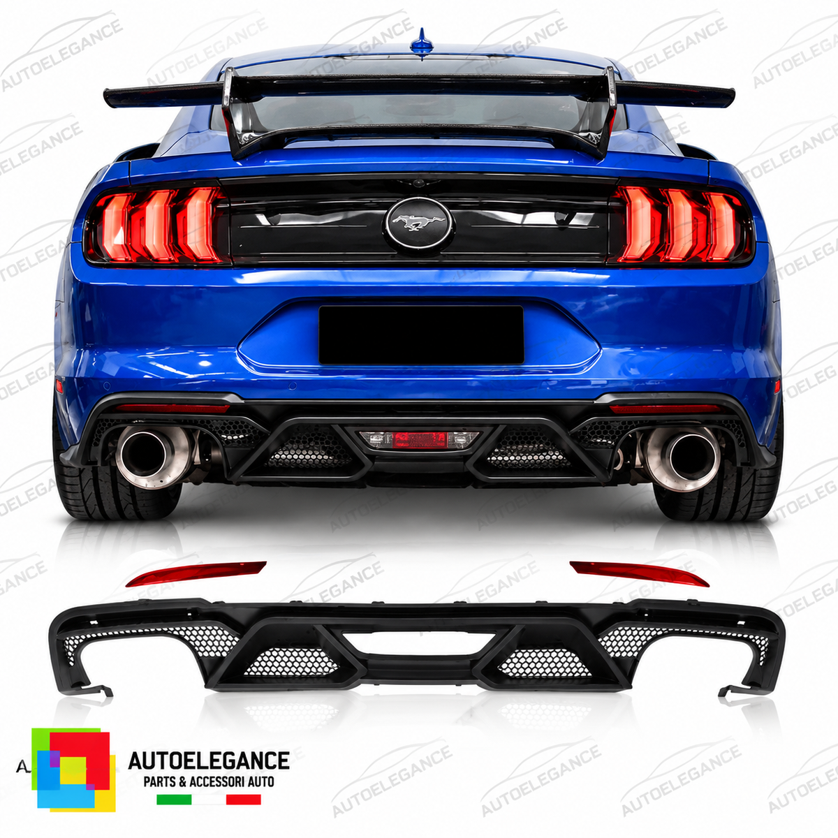 DIFFUSORE ADATTO PER FORD MUSTANG 18-23 LOOK GT500
