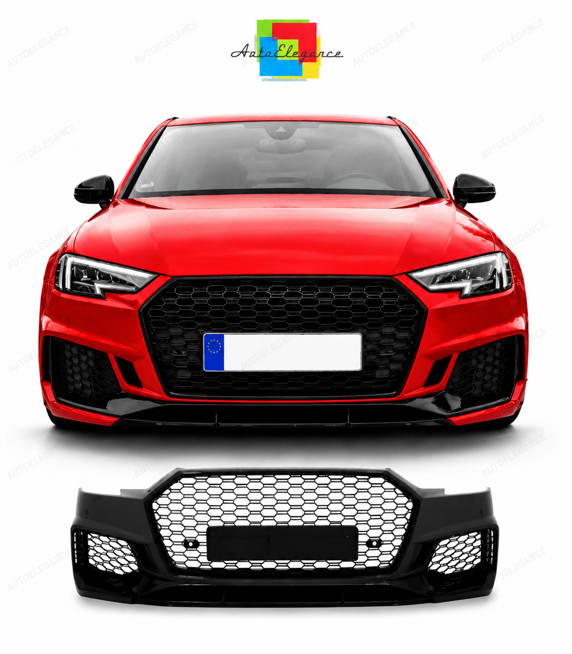 💕PARAURTI ANTERIORE PER AUDI A4 B9 17-20 LOOK RS4 PDC💕