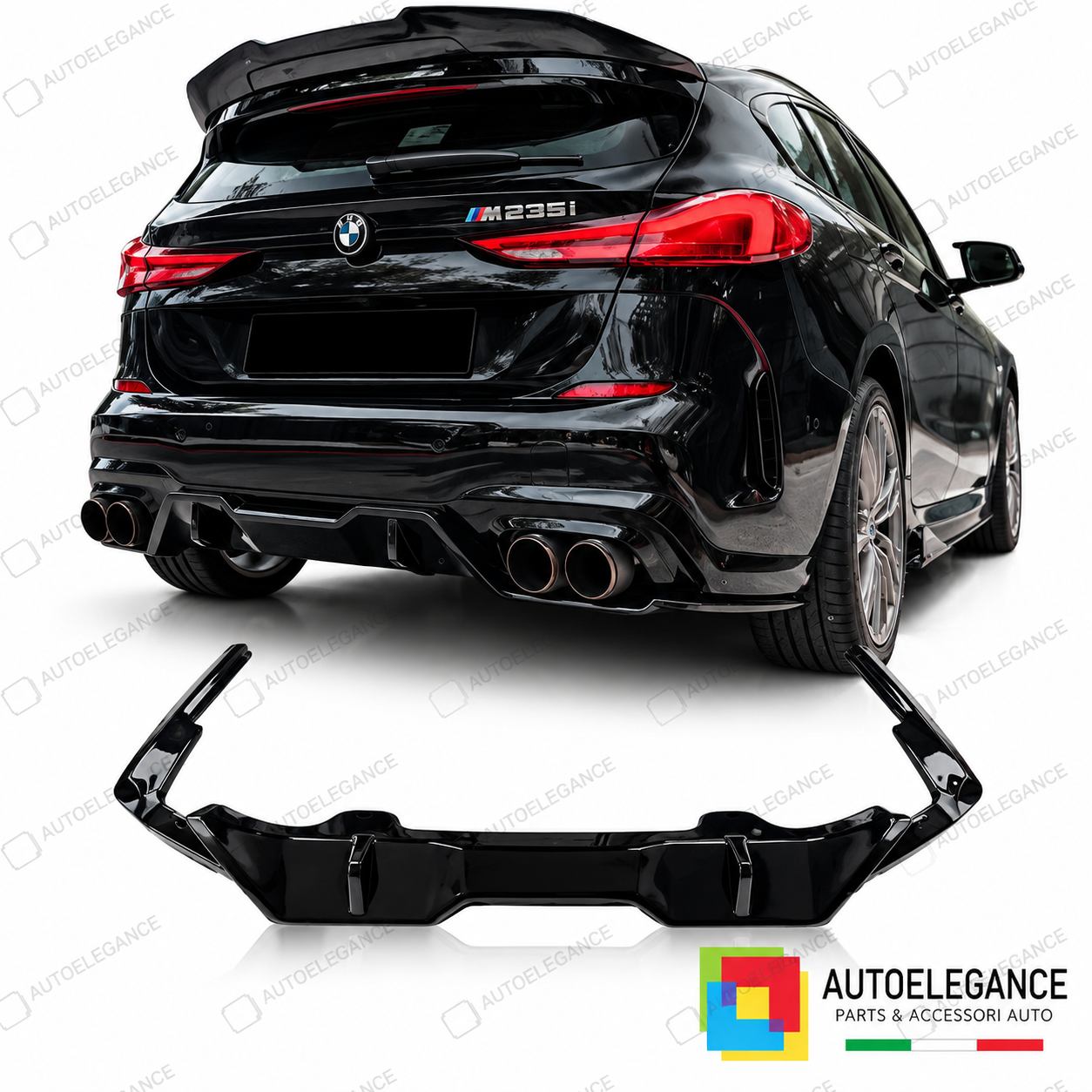DIFFUSORE ADATTO PER BMW F44 NERO LUCIDO