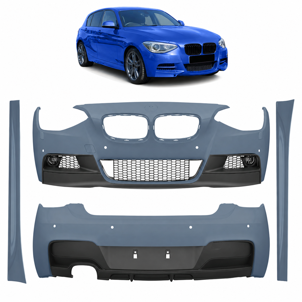 SPLITTER SUITABLE FOR VW GOLF 8 GTI GTD RLINE LOOK GLOSSY BLACK SPORTY DESIGN
