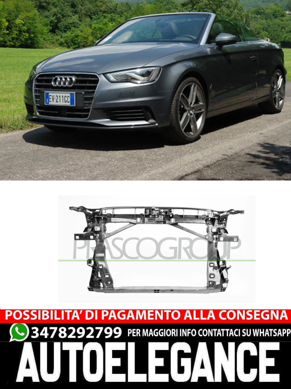 FRONTALE OSSATURA ANTERIORE AUDI A3 COMPLETO CON CONDIZIONATORE 8V0805588A