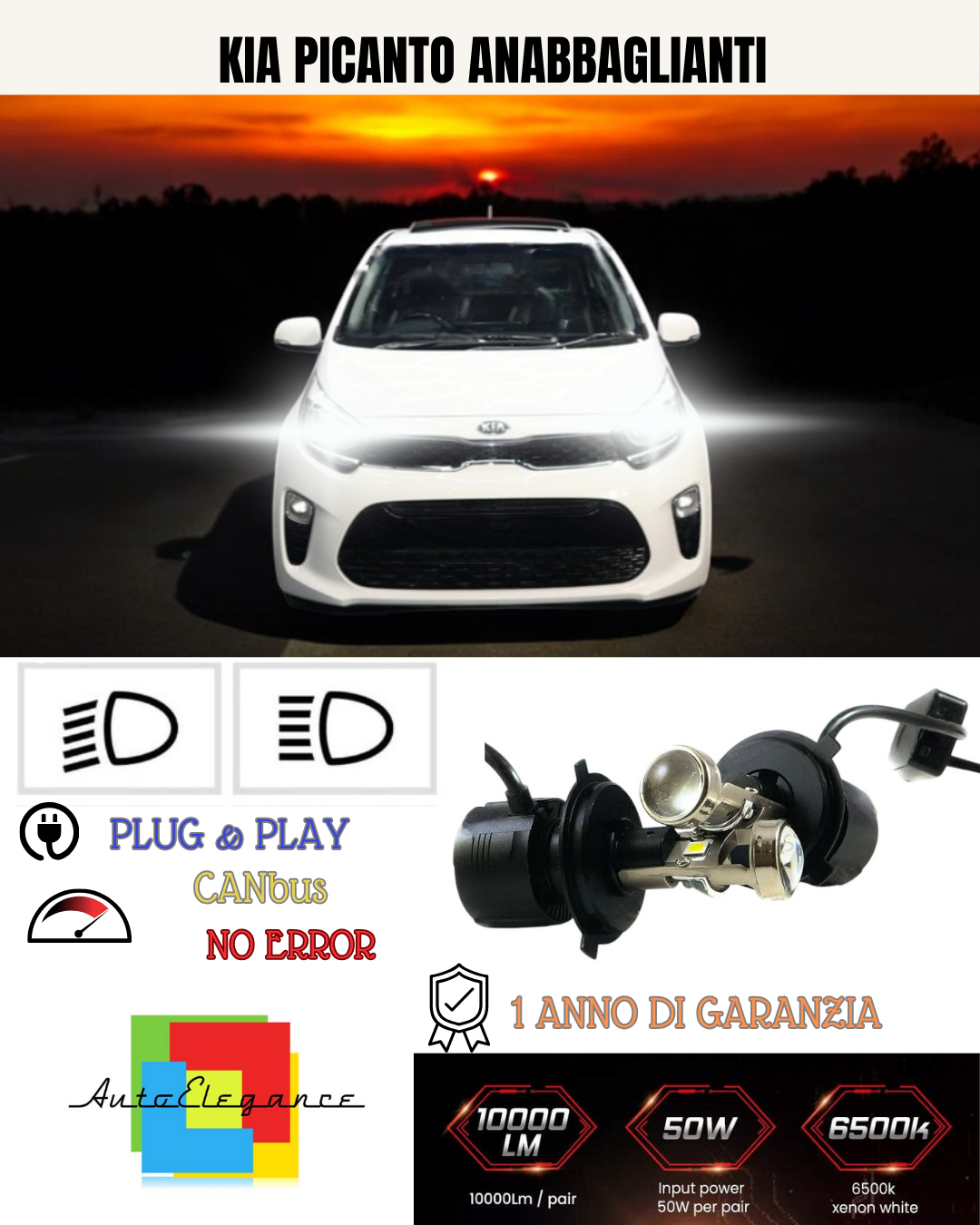 Pack LED KIA PICANTO I (SA) 1.1 (2004 à 2005) – Pack Complet main image 0