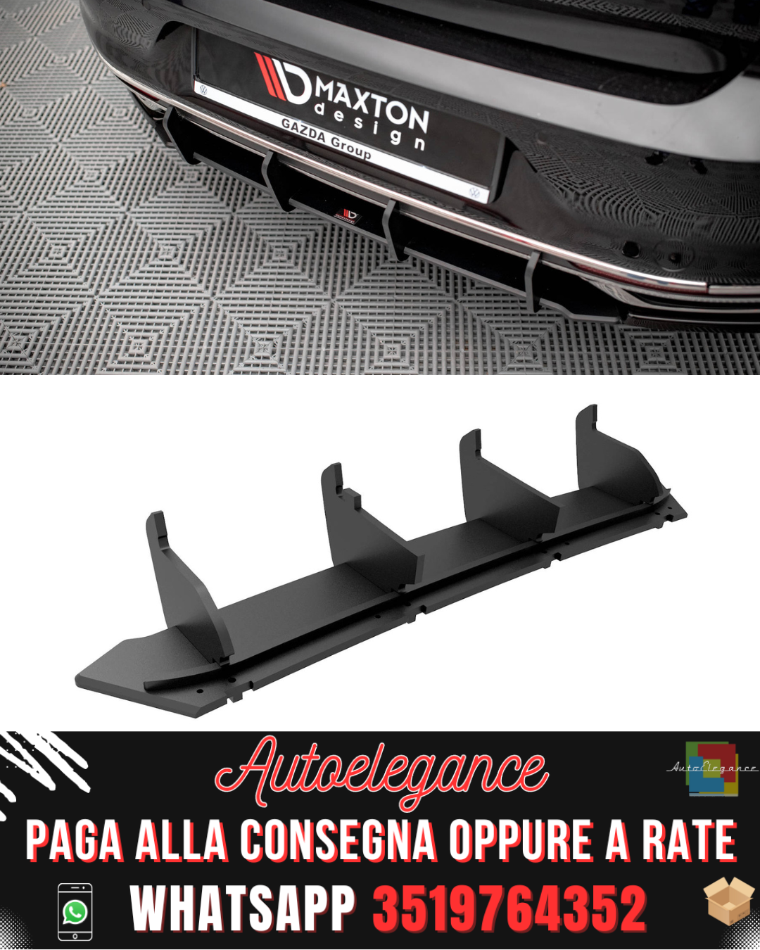 STREET PRO REAR DIFFUSER suitable for VOLKWAGEN PASSAT B8 FACELIFT 2019-