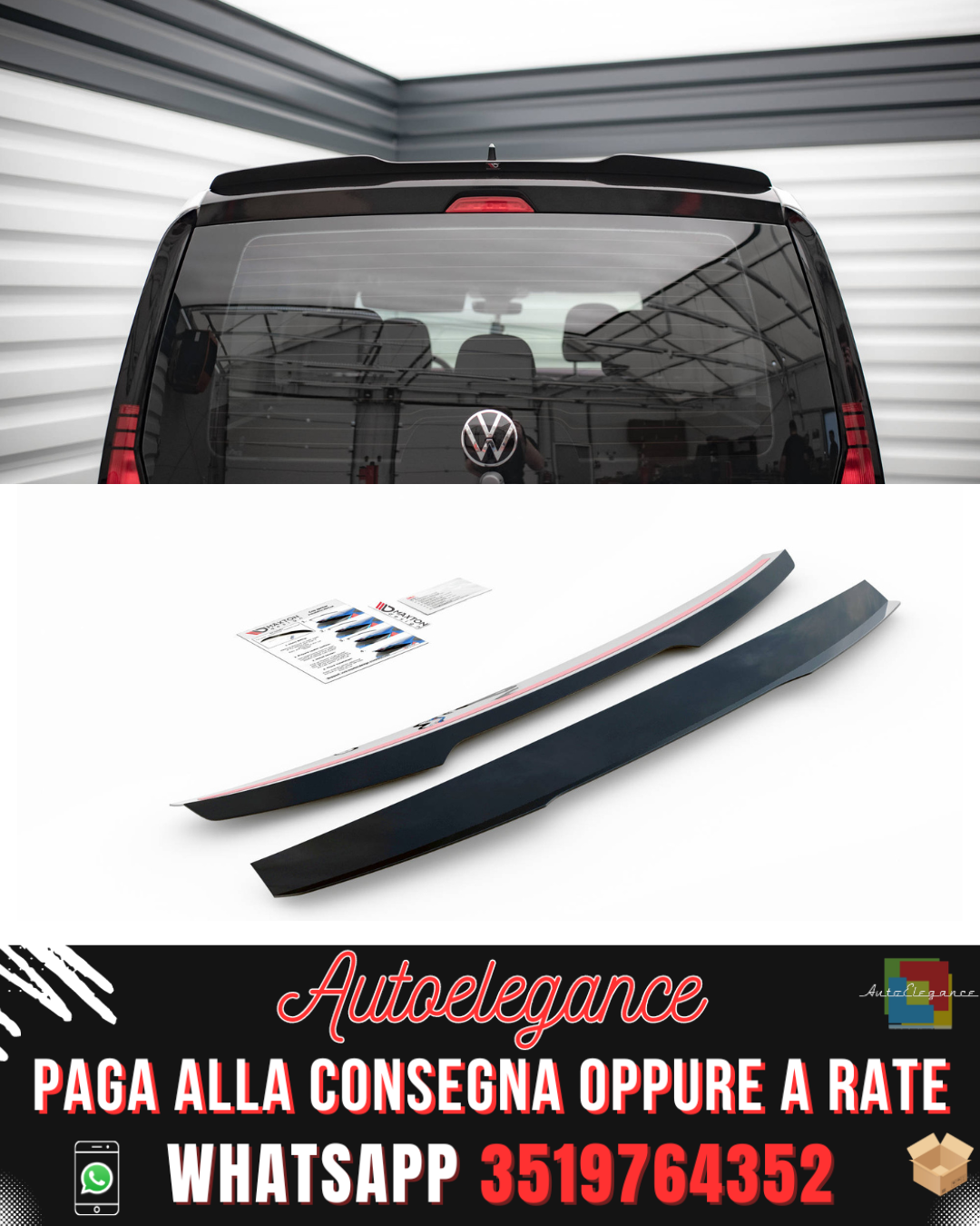 SPOILER adatto per VOLKSWAGEN CADDY MK5 2020-