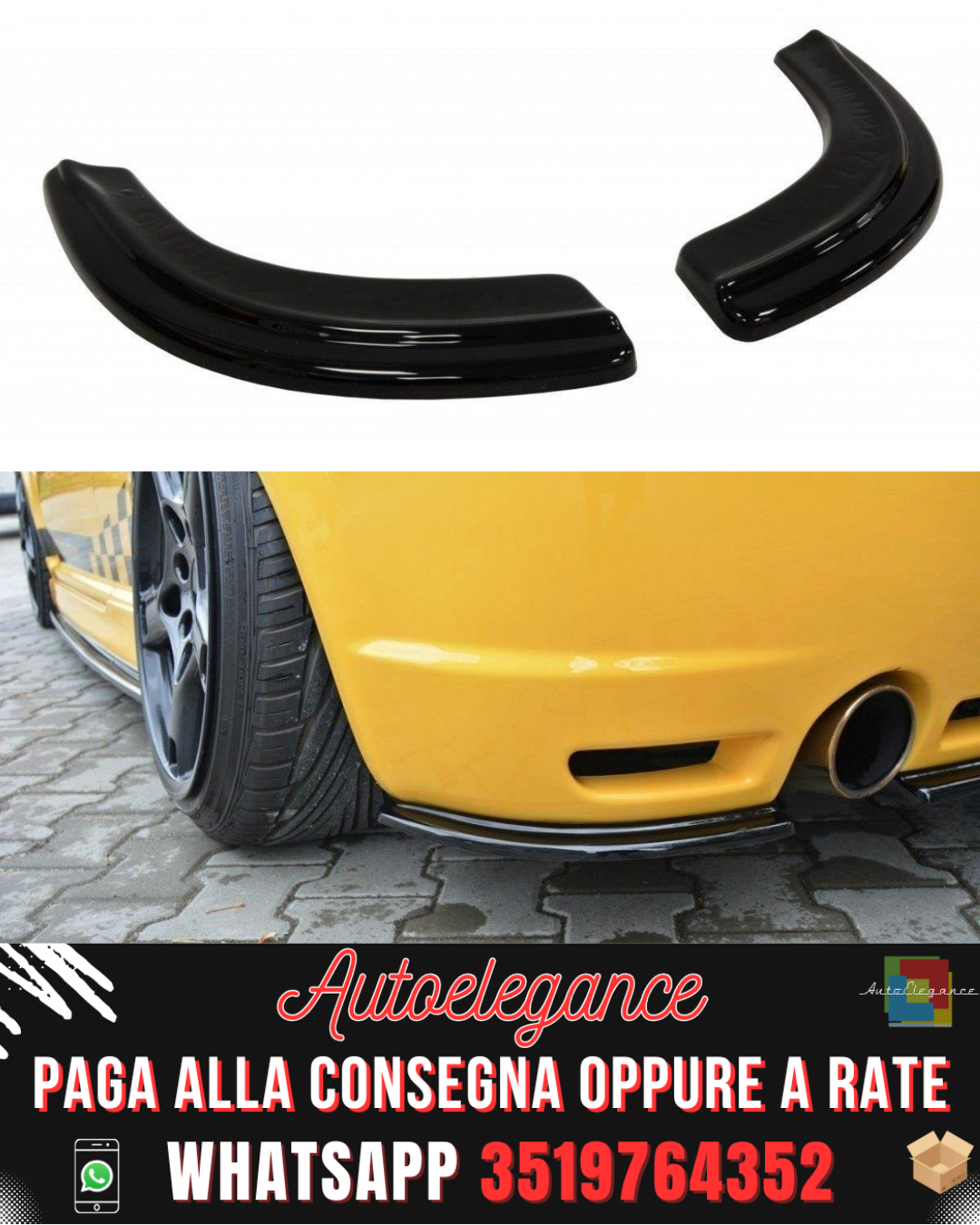 REAR SIDE SPLITTERS suitable for VW GOLF IV R32 2002-2004