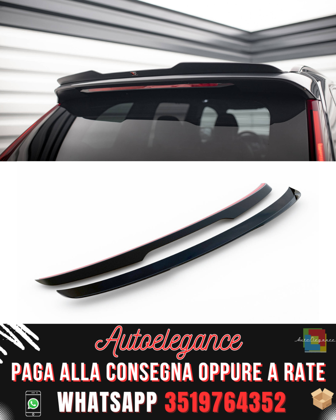 SPOILER adatto per VOLVO XC90 R-DESIGN MK2 FACELIFT 2019-