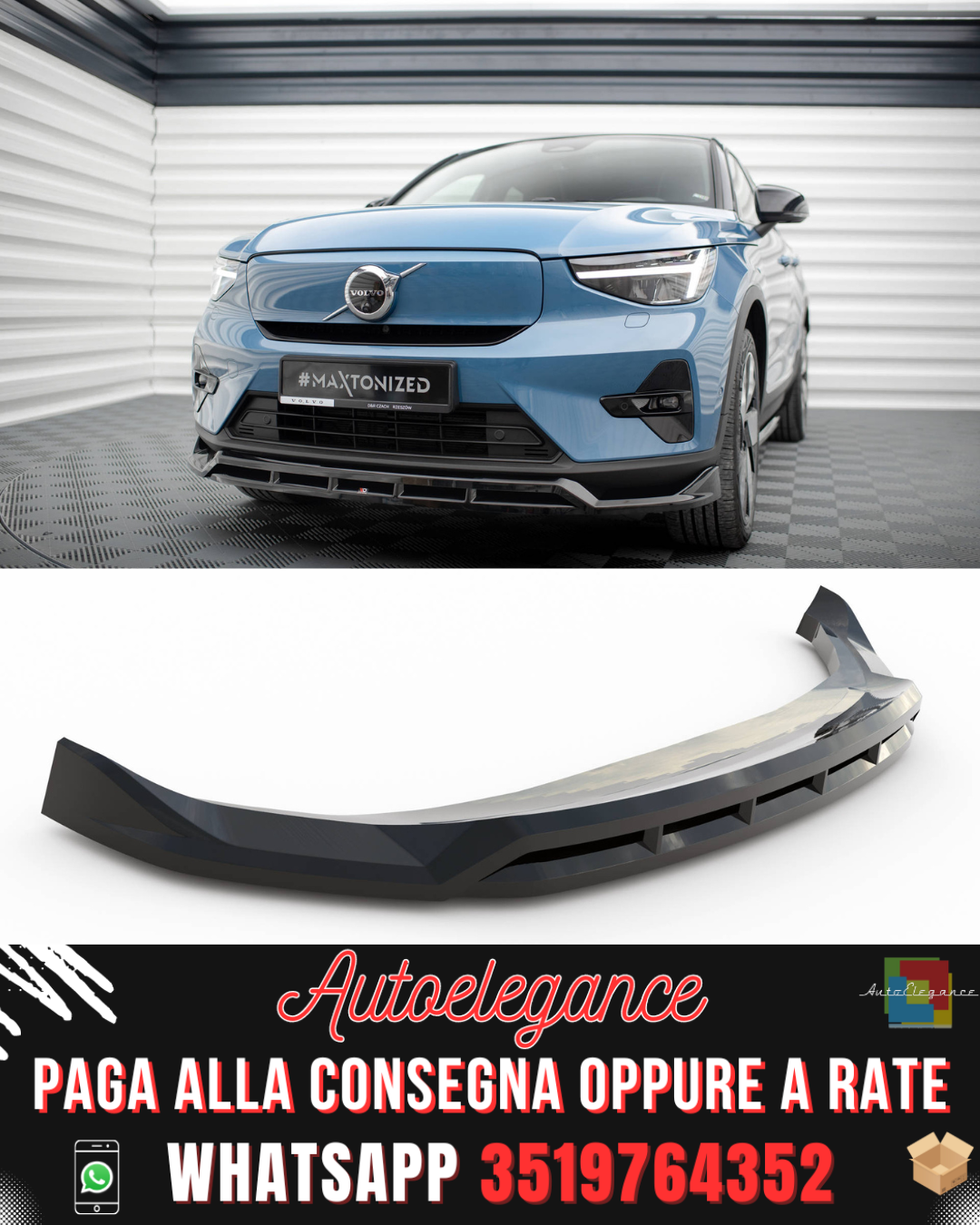 SPLITTER ANTERIORE adatto per VOLVO C40 MK1 2021-