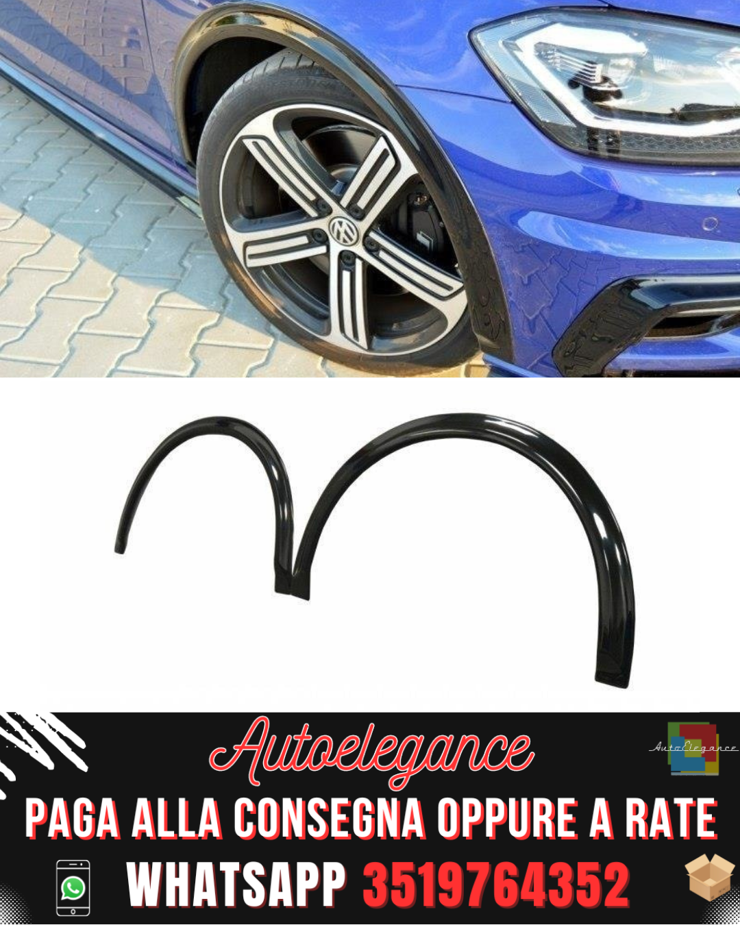 ESTENSIONE PARAFANGHI adatti per VW GOLF 7 R / R-LINE FACELIFT 2017-2020