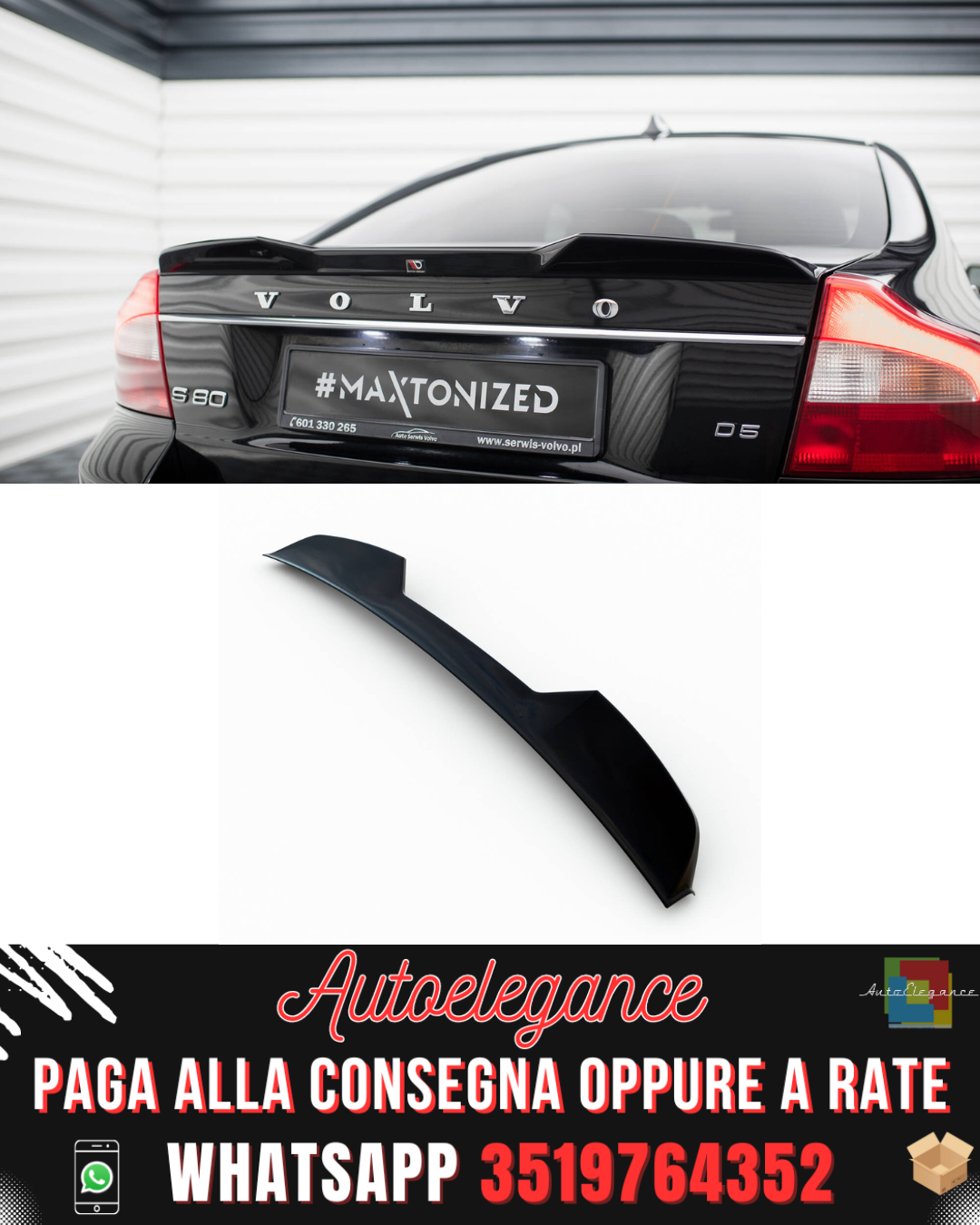 SPOILER adatto per VOLVO S80 MK2 2006-2010